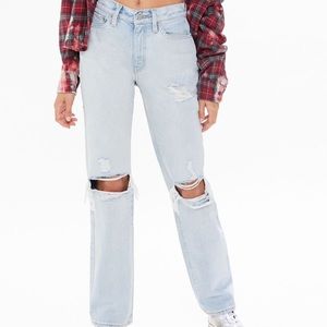 BDG Mid-Rise Bootcut Jeans- Destroyed Light Wash